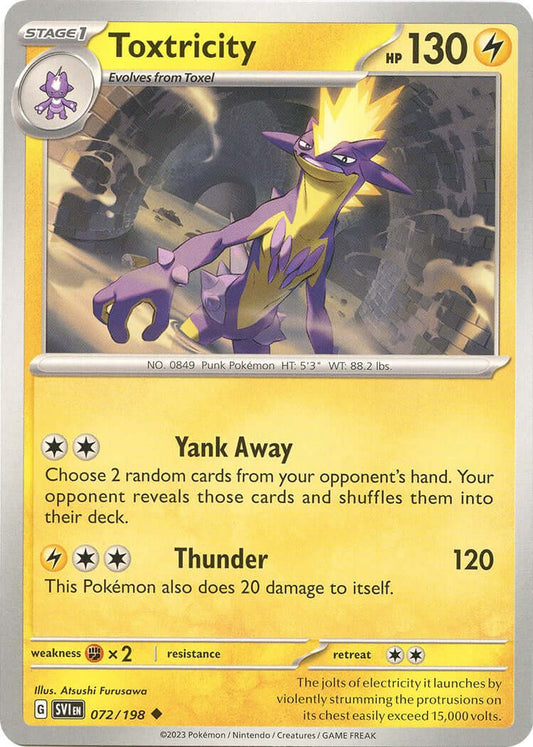 Toxtricity [SVI - 072/198] Condition: Near Mint Collectible Trading Cards SV01: Scarlet & Violet Base Set Also available: Language: English Printing: Reverse Holofoil