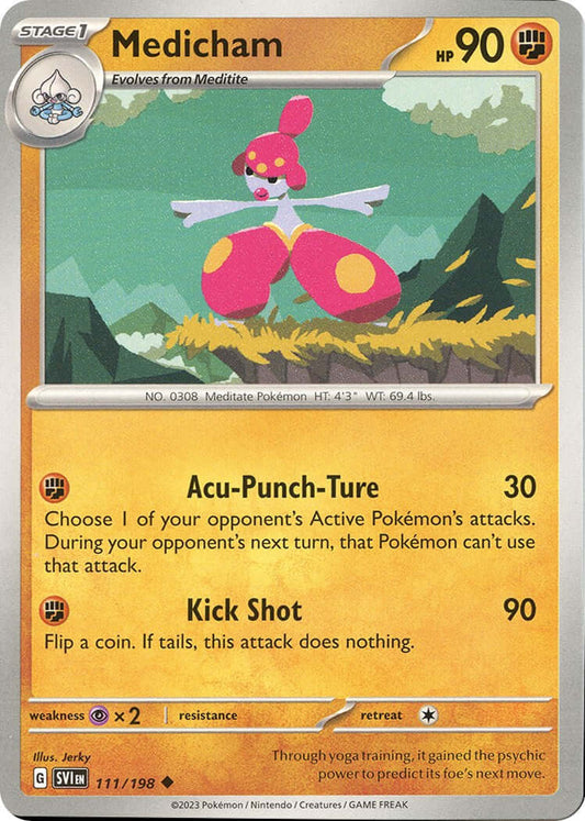 Medicham - 111/198 [SVI - 111/198] Condition: Near Mint Collectible Trading Cards SV01: Scarlet & Violet Base Set Also available: Language: English Printing: Reverse Holofoil