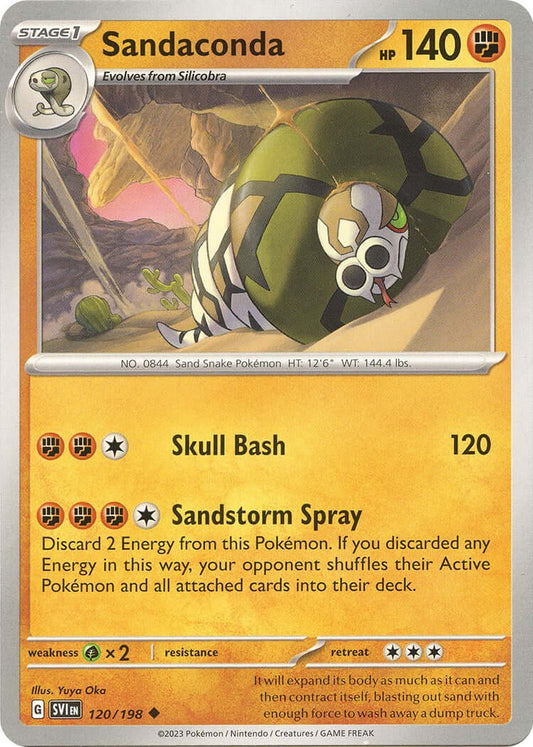 Sandaconda [SVI - 120/198] Condition: Near Mint Collectible Trading Cards SV01: Scarlet & Violet Base Set Also available: Language: English Printing: Reverse Holofoil
