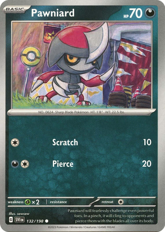 Pawniard [SVI - 132/198] Condition: Near Mint Collectible Trading Cards SV01: Scarlet & Violet Base Set Also available: Language: English Printing: Reverse Holofoil