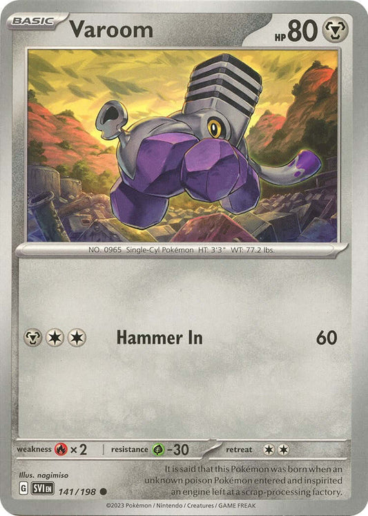 Varoom - 141/198 [SVI - 141/198] Condition: Near Mint Collectible Trading Cards SV01: Scarlet & Violet Base Set Also available: Language: English Printing: Reverse Holofoil