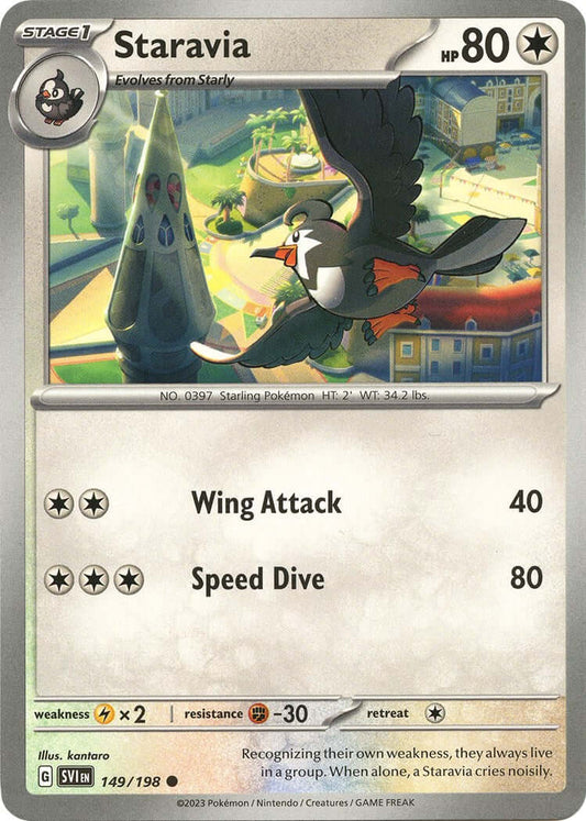Staravia [SVI - 149/198] Condition: Near Mint Collectible Trading Cards SV01: Scarlet & Violet Base Set Also available: Language: English Printing: Reverse Holofoil