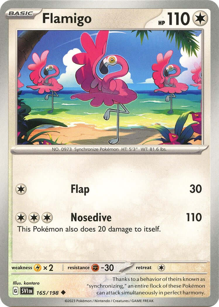 Flamigo [SVI - 165/198] Condition: Near Mint Collectible Trading Cards SV01: Scarlet & Violet Base Set Also available: Language: English Printing: Reverse Holofoil