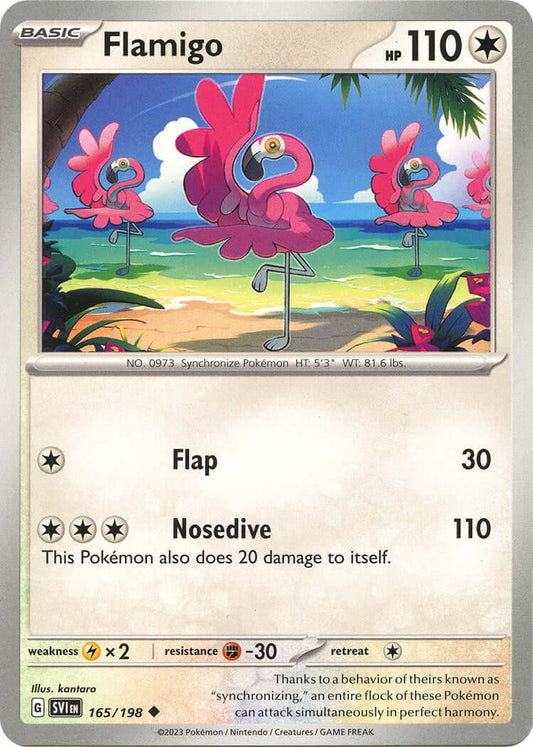 Flamigo [SVI - 165/198] Condition: Near Mint Collectible Trading Cards SV01: Scarlet & Violet Base Set Also available: Language: English Printing: Reverse Holofoil