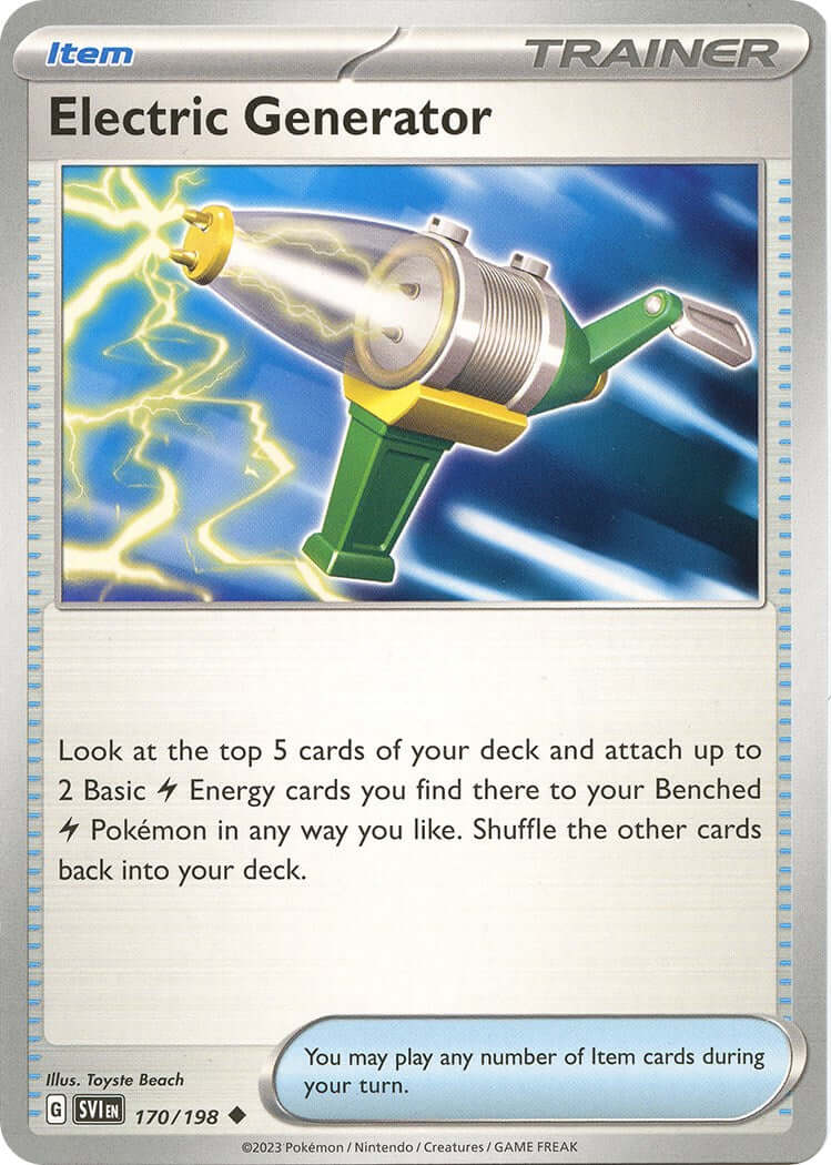 Electric Generator [SVI - 170/198] Condition: Near Mint Collectible Trading Cards SV01: Scarlet & Violet Base Set Also available: Language: English Printing: Reverse Holofoil