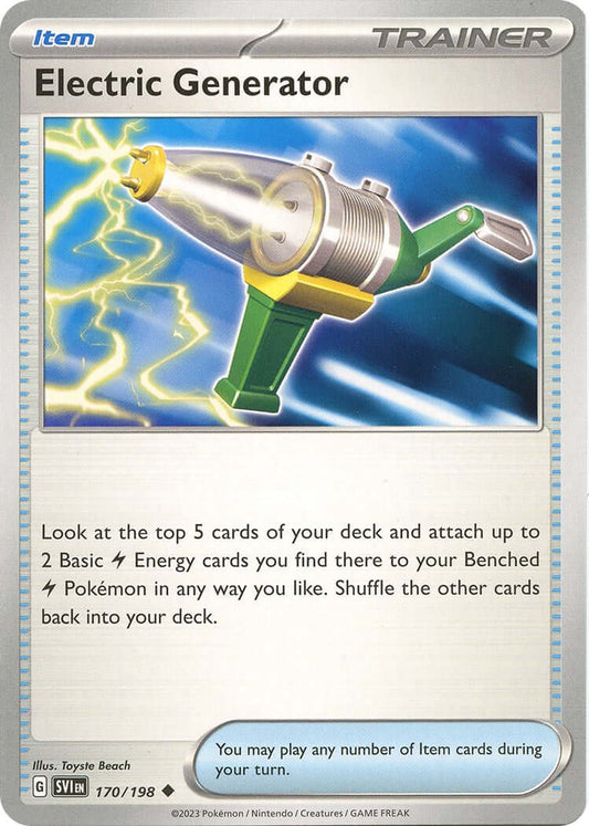 Electric Generator [SVI - 170/198] Condition: Near Mint Collectible Trading Cards SV01: Scarlet & Violet Base Set Also available: Language: English Printing: Reverse Holofoil