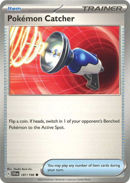 Pokemon Catcher [SVI - 187/198] Condition: Near Mint Collectible Trading Cards SV01: Scarlet & Violet Base Set Also available: Language: English Printing: Reverse Holofoil