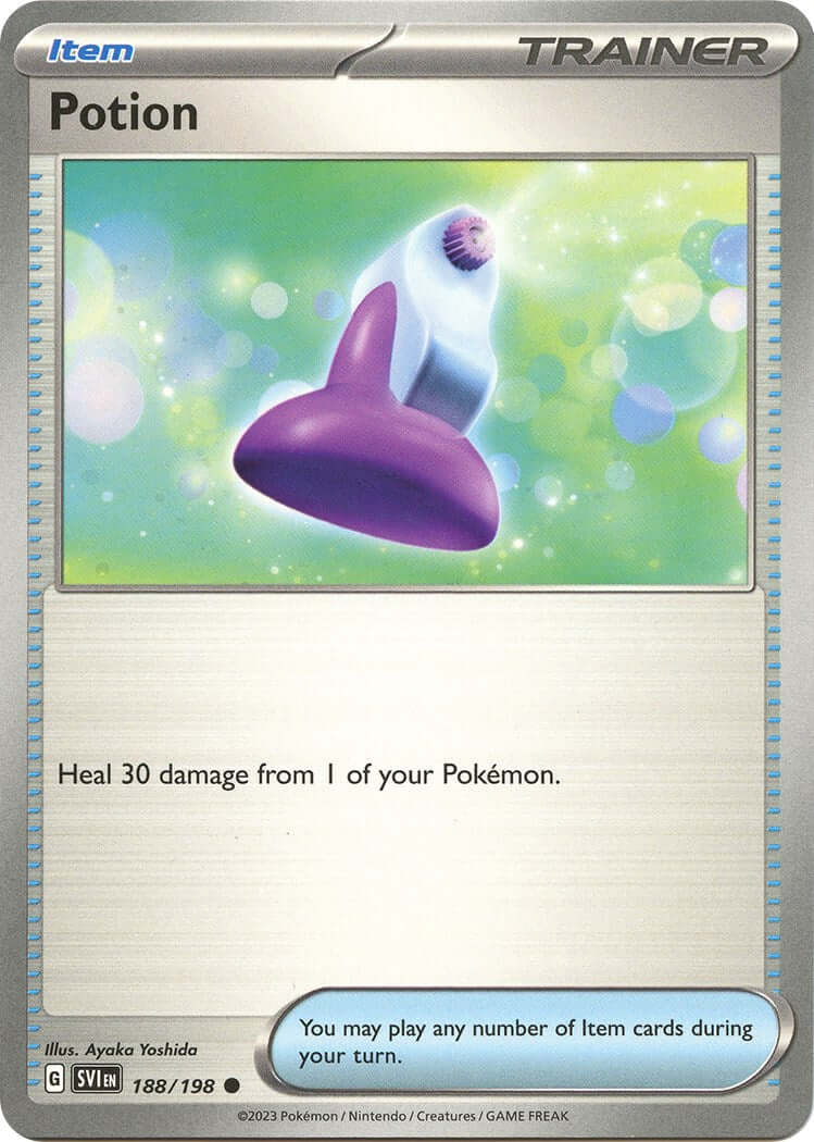 Potion [SVI - 188/198] Condition: Near Mint Collectible Trading Cards SV01: Scarlet & Violet Base Set Also available: Language: English Printing: Reverse Holofoil