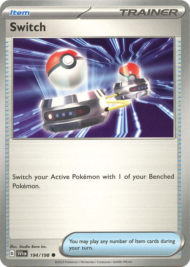 Switch [SVI - 194/198] Condition: Near Mint Collectible Trading Cards SV01: Scarlet & Violet Base Set Also available: Language: English Printing: Reverse Holofoil