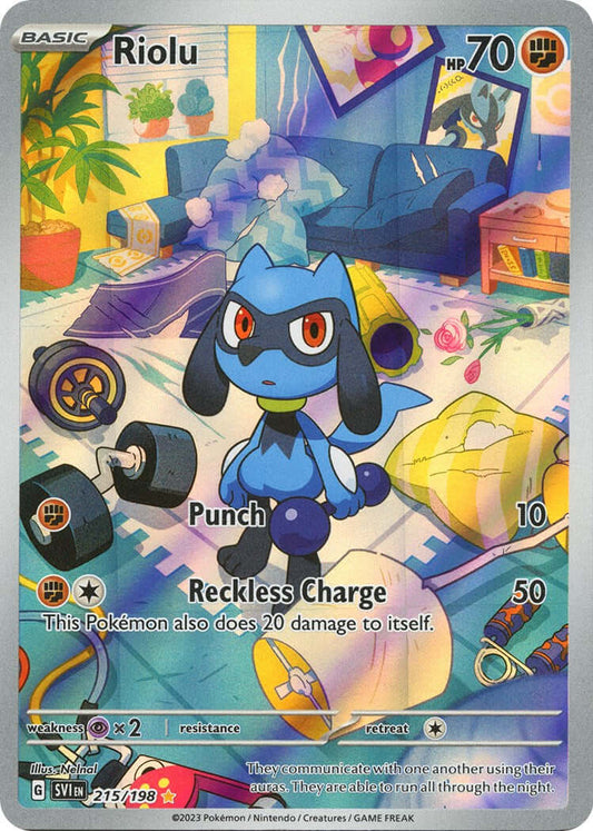 Riolu - 215/198 [SVI - 215/198] Condition: Near Mint Collectible Trading Cards SV01: Scarlet & Violet Base Set Also available: Language: English Printing: Holofoil