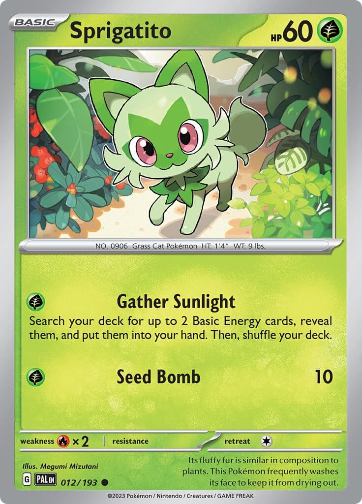 Sprigatito - 012/193 [PAL - 012/193] Condition: Near Mint Collectible Trading Cards SV02: Paldea Evolved Also available: Language: English Printing: Reverse Holofoil