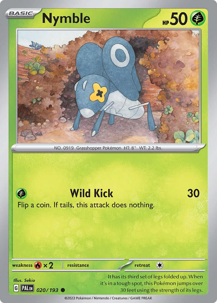 Nymble - 020/193 [PAL - 020/193] Condition: Near Mint Collectible Trading Cards SV02: Paldea Evolved Also available: Language: English Printing: Reverse Holofoil