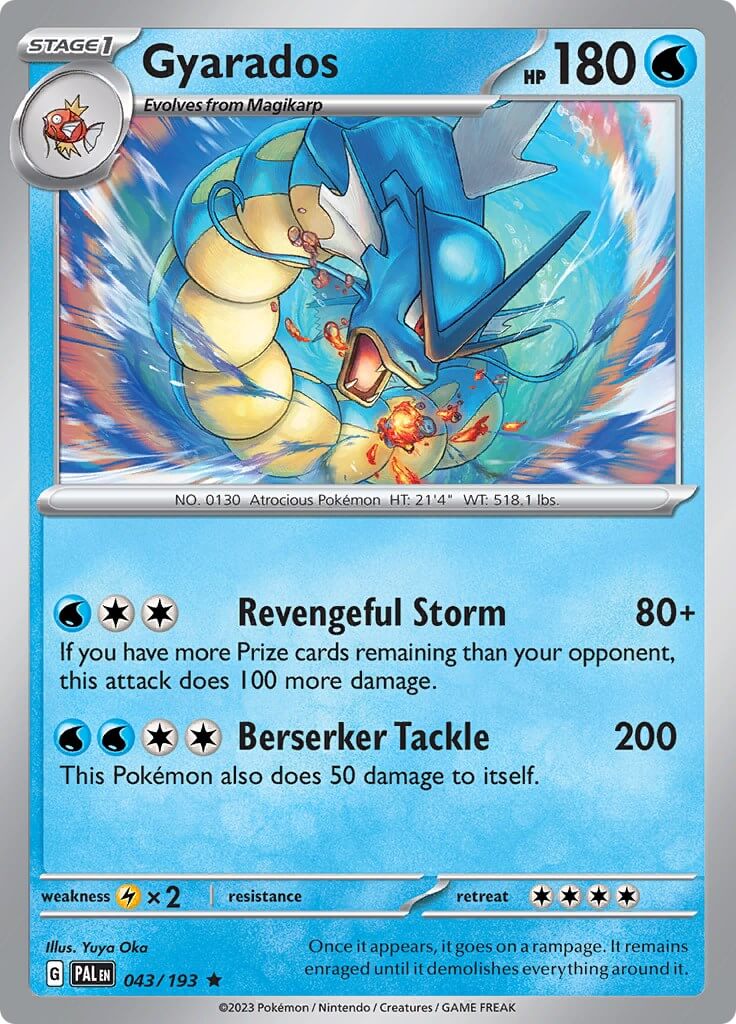 Gyarados [PAL - 043/193] Condition: Near Mint Collectible Trading Cards SV02: Paldea Evolved Also available: Language: English Printing: Holofoil