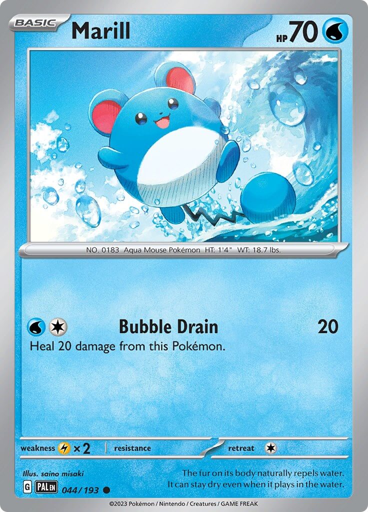 Marill - 044/193 [PAL - 044/193] Condition: Near Mint Collectible Trading Cards SV02: Paldea Evolved Also available: Language: English Printing: Reverse Holofoil