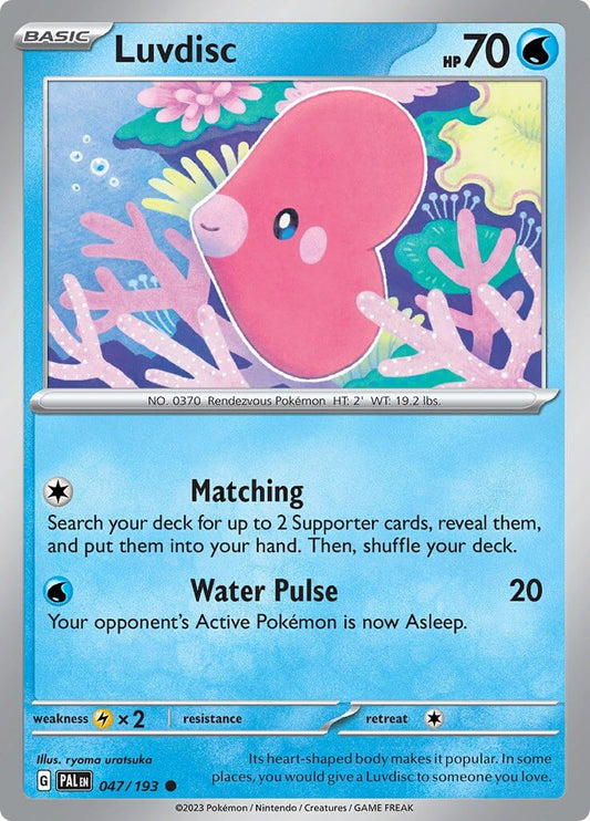 Luvdisc [PAL - 047/193] Condition: Near Mint Collectible Trading Cards SV02: Paldea Evolved Also available: Language: English Printing: Reverse Holofoil