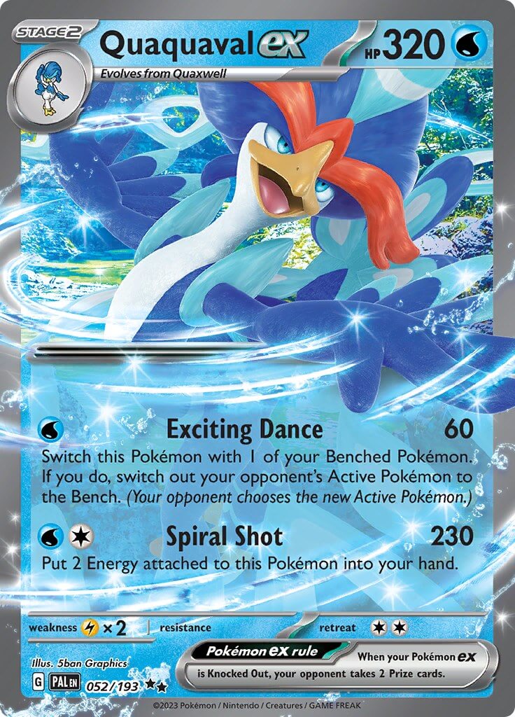 Quaquaval ex - 052/193 [PAL - 052/193] Condition: Near Mint Collectible Trading Cards SV02: Paldea Evolved Also available: Language: English Printing: Holofoil