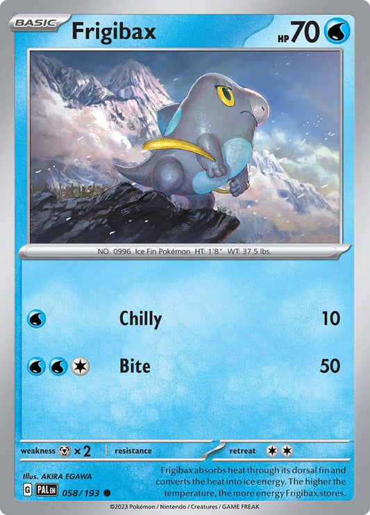 Frigibax - 058/193 [PAL - 058/193] Condition: Near Mint Collectible Trading Cards SV02: Paldea Evolved Also available: Language: English Printing: Reverse Holofoil