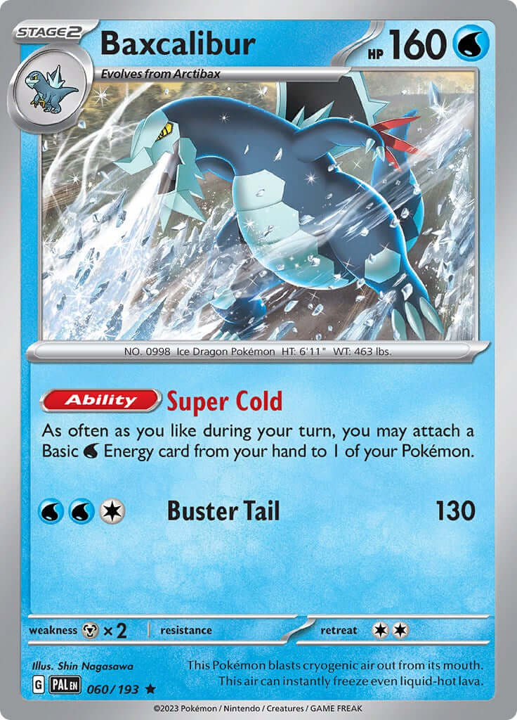 Baxcalibur - 060/193 [PAL - 060/193] Condition: Near Mint Collectible Trading Cards SV02: Paldea Evolved Also available: Language: English Printing: Holofoil