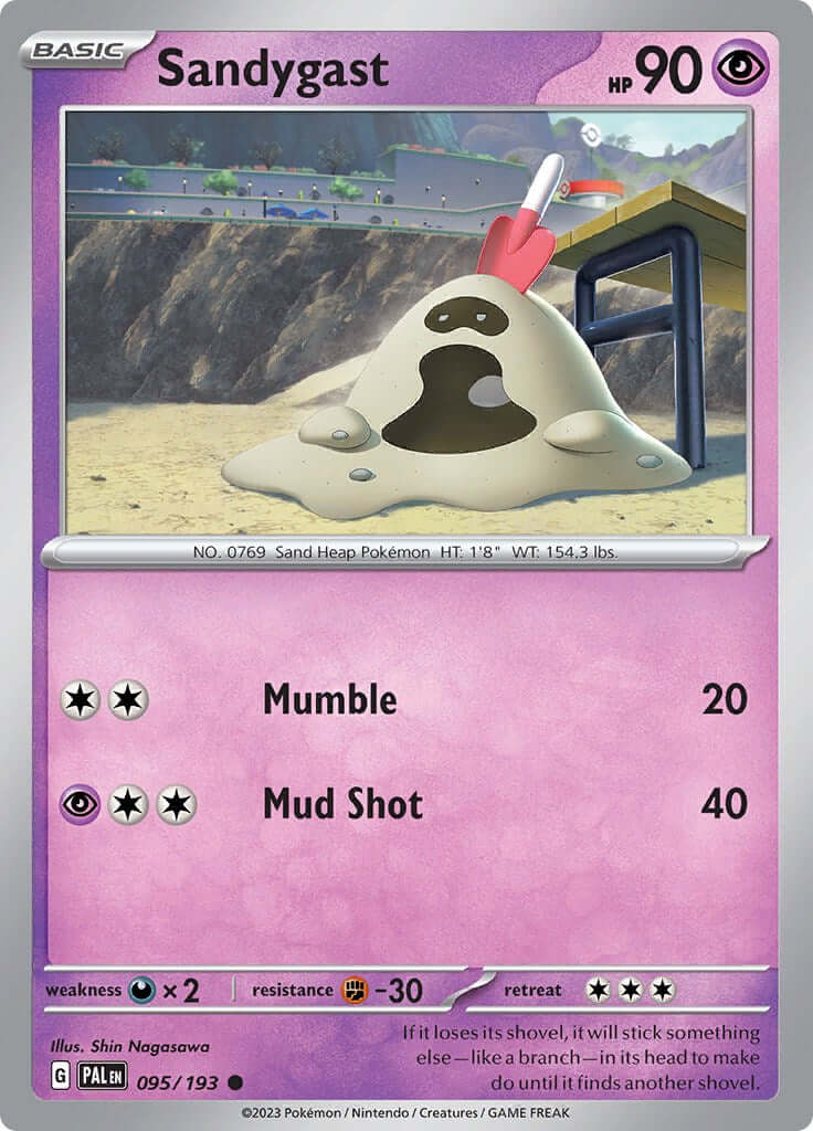 Sandygast - 095/193 [PAL - 095/193] Condition: Near Mint Collectible Trading Cards SV02: Paldea Evolved Also available: Language: English Printing: Reverse Holofoil