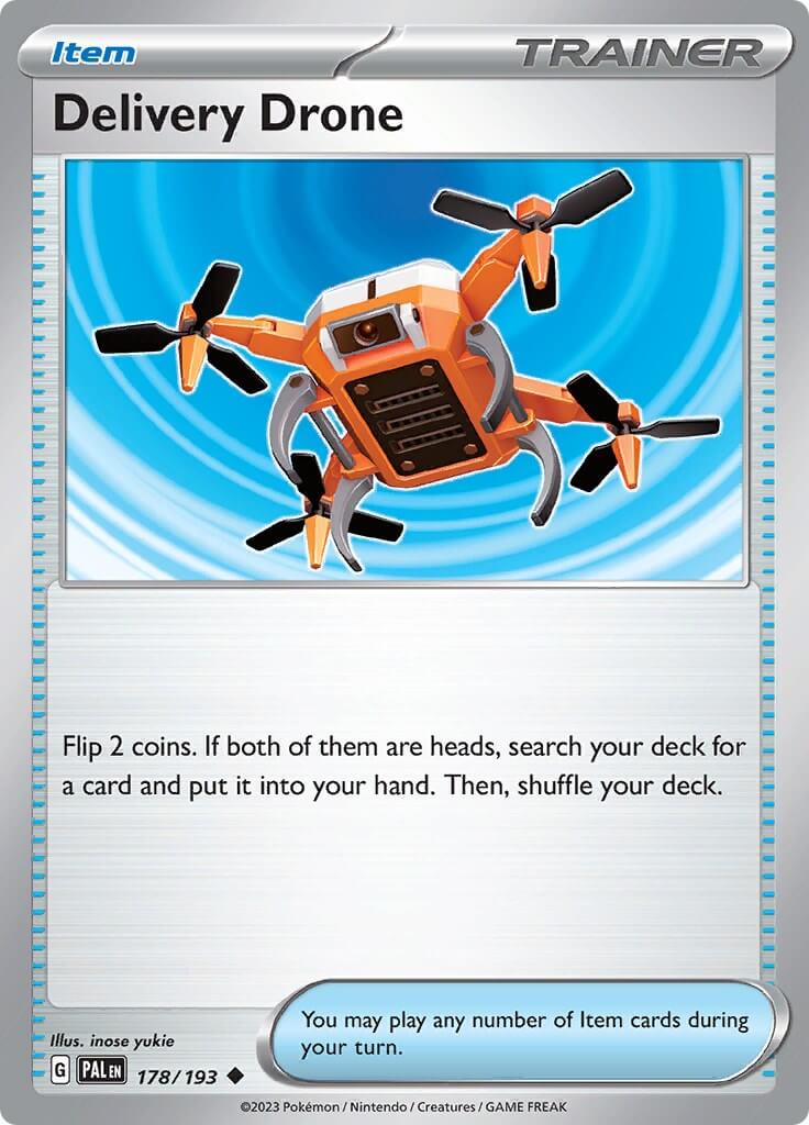 Delivery Drone [PAL - 178/193] Condition: Near Mint Collectible Trading Cards SV02: Paldea Evolved Also available: Language: English Printing: Reverse Holofoil