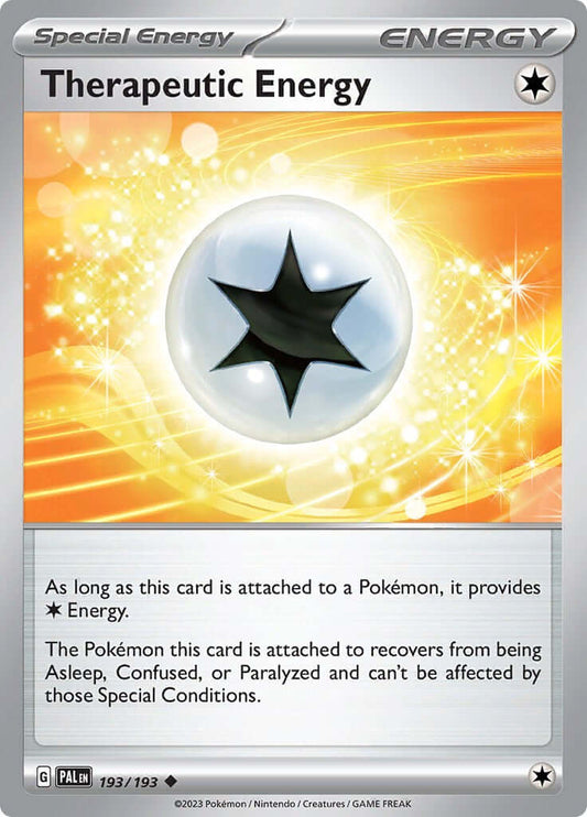 Therapeutic Energy [PAL - 193/193] Condition: Near Mint Collectible Trading Cards SV02: Paldea Evolved Also available: Language: English Printing: Reverse Holofoil