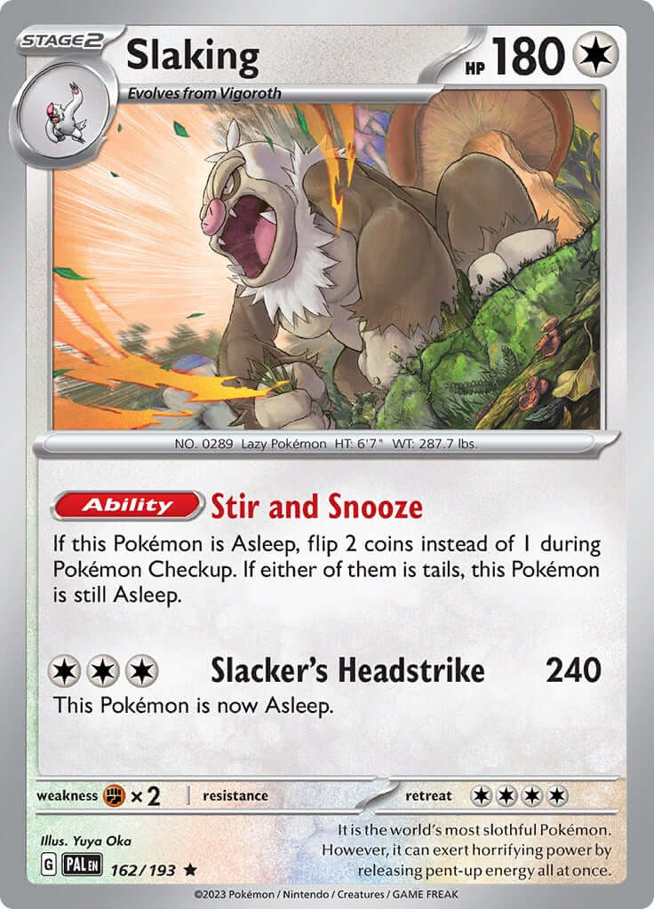 Slaking [PAL - 162/193] Condition: Near Mint Collectible Trading Cards SV02: Paldea Evolved Also available: Language: English Printing: Holofoil