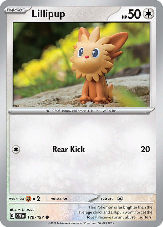 Lillipup [OBF - 170/197] Condition: Near Mint Collectible Trading Cards SV03: Obsidian Flames Also available: Language: English Printing: Reverse Holofoil