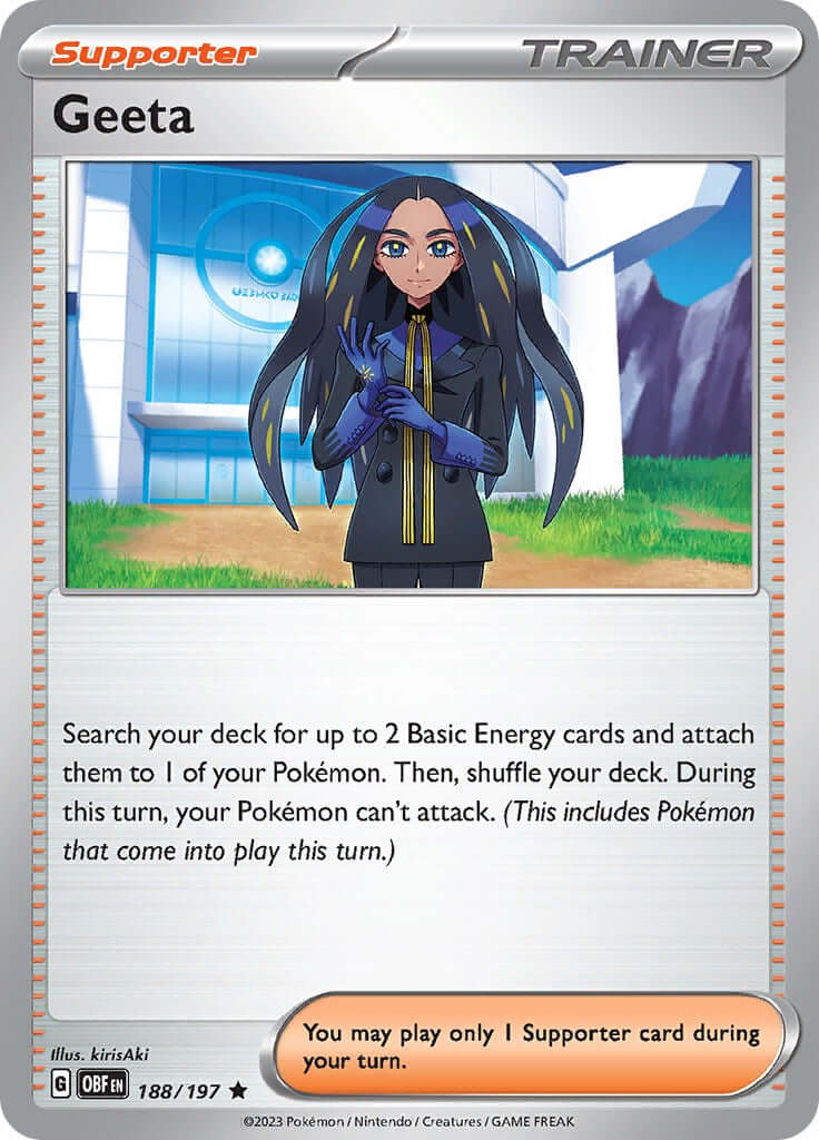Geeta [OBF - 188/197] Condition: Near Mint Collectible Trading Cards SV03: Obsidian Flames Also available: Language: English Printing: Holofoil