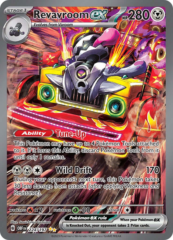 Revavroom ex - 224/197 [OBF - 224/197] Condition: Near Mint Collectible Trading Cards SV03: Obsidian Flames Also available: Language: English Printing: Holofoil