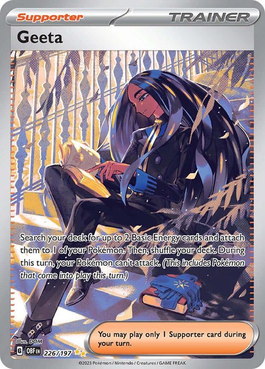 Geeta - 226/197 [OBF - 226/197] Condition: Near Mint Collectible Trading Cards SV03: Obsidian Flames Also available: Language: English Printing: Holofoil