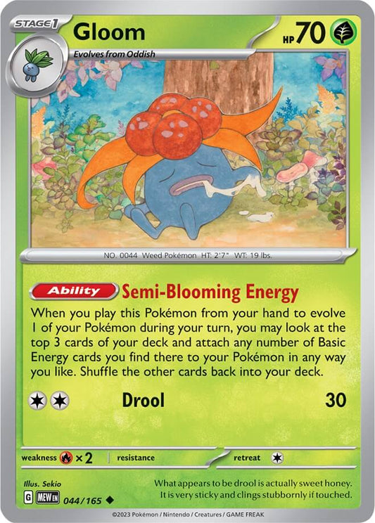 Gloom [MEW - 044/165] Condition: Near Mint Collectible Trading Cards SV: Scarlet & Violet 151 Also available: Language: English Printing: Reverse Holofoil