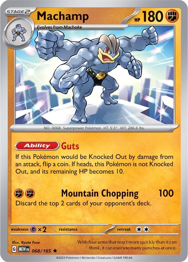 Machamp [MEW - 068/165] Condition: Near Mint Collectible Trading Cards SV: Scarlet & Violet 151 Also available: Language: English Printing: Holofoil