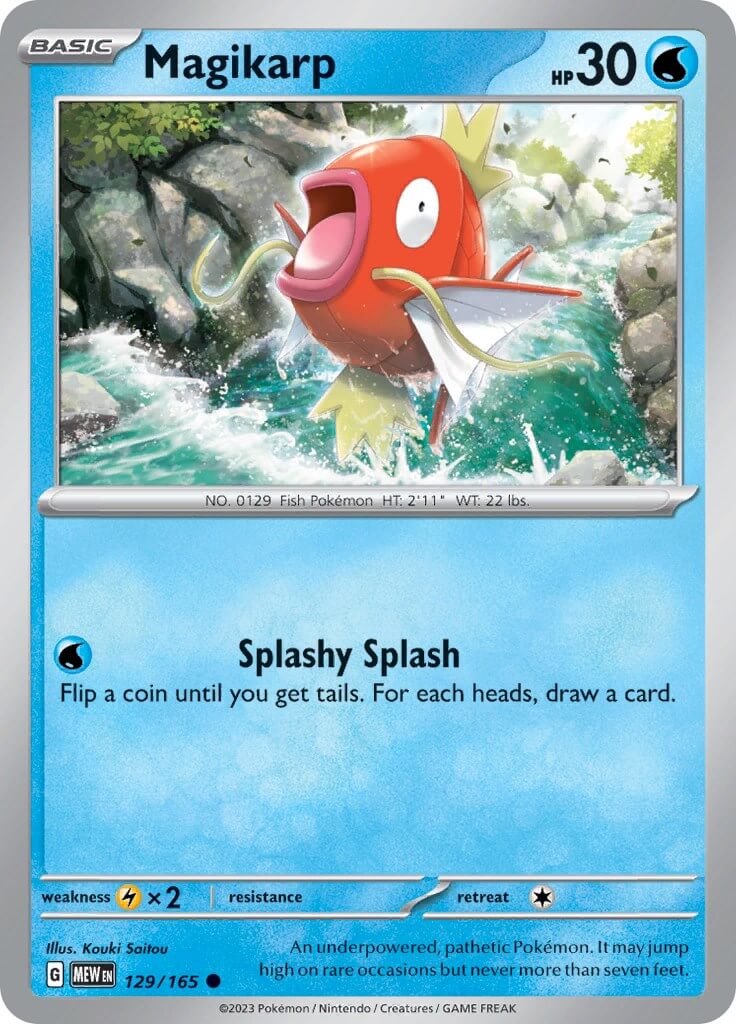Magikarp [MEW - 129/165] Condition: Near Mint Collectible Trading Cards SV: Scarlet & Violet 151 Also available: Language: English Printing: Reverse Holofoil