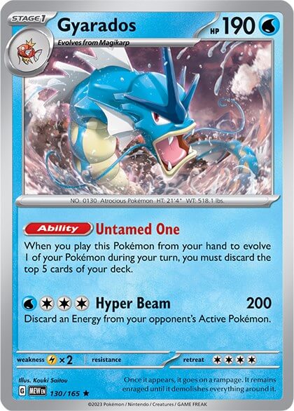 Gyarados [MEW - 130/165] Condition: Near Mint Collectible Trading Cards SV: Scarlet & Violet 151 Also available: Language: English Printing: Holofoil