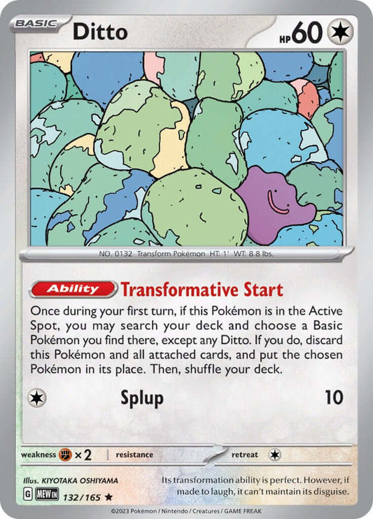 Ditto [MEW - 132/165] Condition: Near Mint Collectible Trading Cards SV: Scarlet & Violet 151 Also available: Language: English Printing: Holofoil