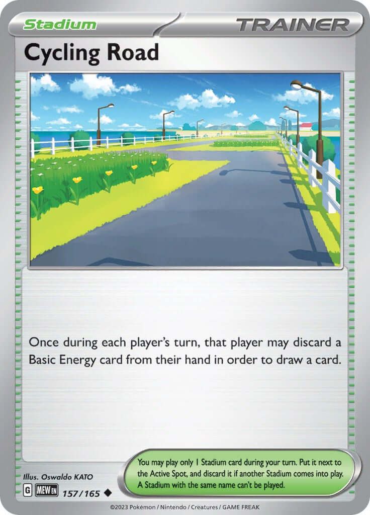 Cycling Road [MEW - 157/165] Condition: Near Mint Collectible Trading Cards SV: Scarlet & Violet 151 Also available: Language: English Printing: Reverse Holofoil