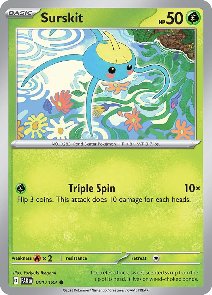 Surskit [PAR - 001/182] Condition: Near Mint Collectible Trading Cards SV04: Paradox Rift Also available: Language: English Printing: Reverse Holofoil