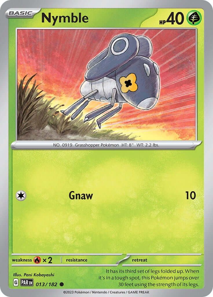 Nymble - 013/182 [PAR - 013/182] Condition: Near Mint Collectible Trading Cards SV04: Paradox Rift Also available: Language: English Printing: Reverse Holofoil