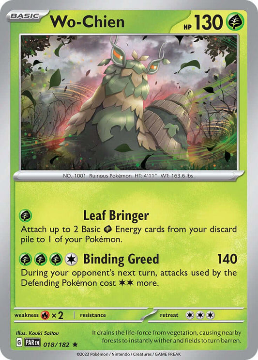 Wo-Chien [PAR - 018/182] Condition: Near Mint Collectible Trading Cards SV04: Paradox Rift Also available: Language: English Printing: Holofoil