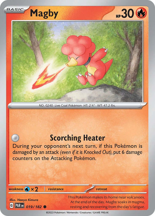 Magby - 019/182 [PAR - 019/182] Condition: Near Mint Collectible Trading Cards SV04: Paradox Rift Also available: Language: English Printing: Reverse Holofoil