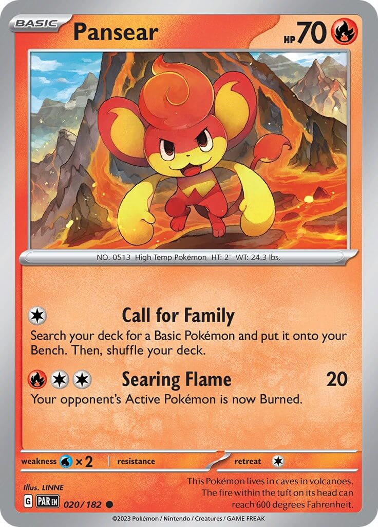 Pansear [PAR - 020/182] Condition: Near Mint Collectible Trading Cards SV04: Paradox Rift Also available: Language: English Printing: Reverse Holofoil