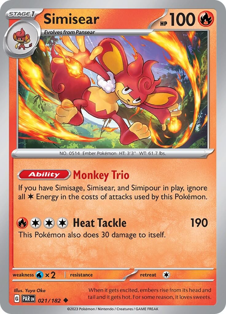 Simisear [PAR - 021/182] Condition: Near Mint Collectible Trading Cards SV04: Paradox Rift Also available: Language: English Printing: Reverse Holofoil