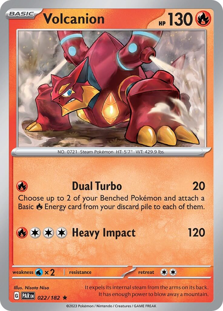 Volcanion [PAR - 022/182] Condition: Near Mint Collectible Trading Cards SV04: Paradox Rift Also available: Language: English Printing: Holofoil