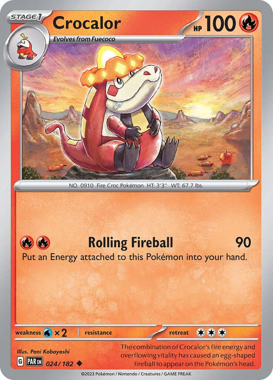 Crocalor [PAR - 024/182] Condition: Near Mint Collectible Trading Cards SV04: Paradox Rift Also available: Language: English Printing: Reverse Holofoil