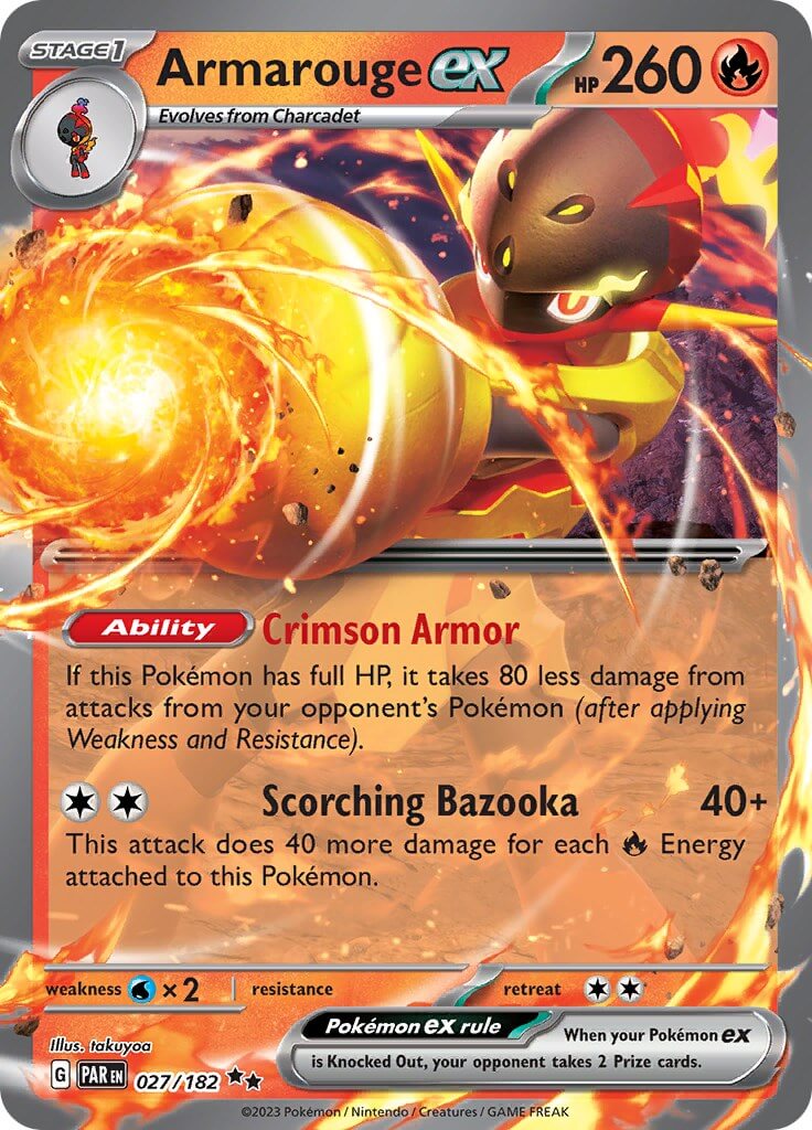 Armarouge ex [PAR - 027/182] Condition: Near Mint Collectible Trading Cards SV04: Paradox Rift Also available: Language: English Printing: Holofoil