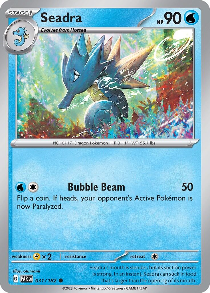 Seadra [PAR - 031/182] Condition: Near Mint Collectible Trading Cards SV04: Paradox Rift Also available: Language: English Printing: Reverse Holofoil