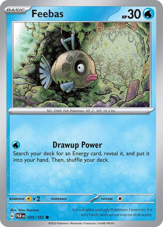 Feebas [PAR - 035/182] Condition: Near Mint Collectible Trading Cards SV04: Paradox Rift Also available: Language: English Printing: Reverse Holofoil