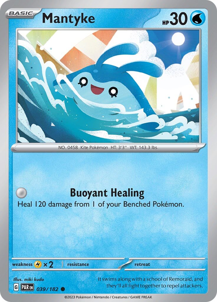 Mantyke - 039/182 [PAR - 039/182] Condition: Near Mint Collectible Trading Cards SV04: Paradox Rift Also available: Language: English Printing: Reverse Holofoil