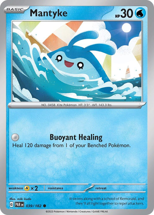 Mantyke - 039/182 [PAR - 039/182] Condition: Near Mint Collectible Trading Cards SV04: Paradox Rift Also available: Language: English Printing: Reverse Holofoil