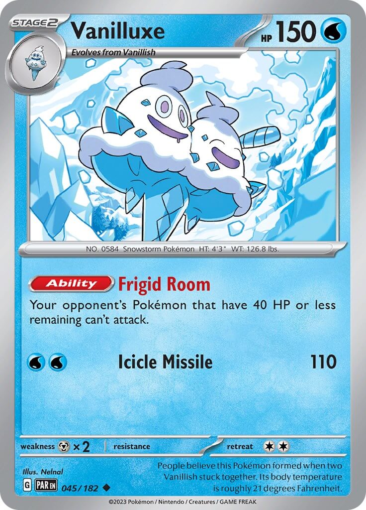 Vanilluxe [PAR - 045/182] Condition: Near Mint Collectible Trading Cards SV04: Paradox Rift Also available: Language: English Printing: Reverse Holofoil
